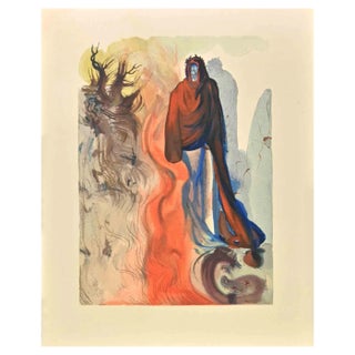Salvador Dali, The Divine Comedy: Brunetto Latini, Woodcut Print, 1963 For Sale