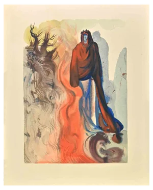 Salvador Dali, The Divine Comedy: Brunetto Latini, Woodcut Print, 1963
