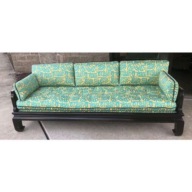 Teal Expertly Restored Century Furniture Tomei Sofa For Sale - Image 8 of 11