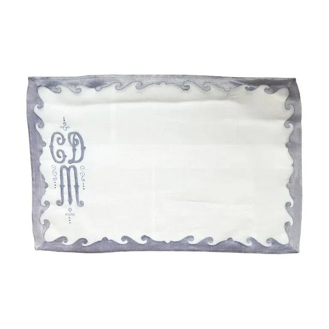 Large Vintage Matching Monogramed Purple Placemat and Napkin Set - Service for Twelve- 24 Pieces For Sale - Image 4 of 6