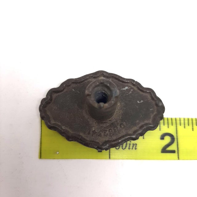 Early 20th Century Ornate Drawer Knob Metal Hardware - Lot of 3 For Sale - Image 6 of 9