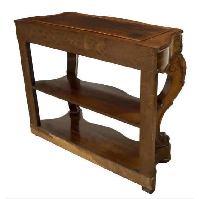 19th Century Rococo Revival Carved Mahogany Console Table For Sale - Image 4 of 13