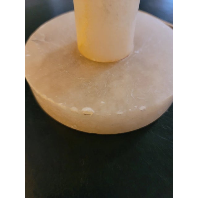 Mid 20th Century French Alabaster Bedside Torchiere Lamp For Sale In Washington DC - Image 6 of 7