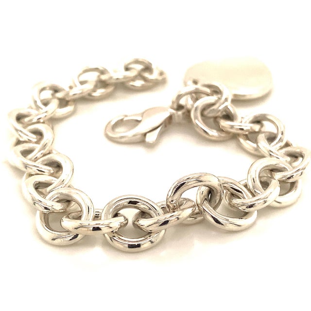 1990s Tiffany & Co. Estate Sterling Silver Bracelet 34.2 Grams For Sale - Image 9 of 12