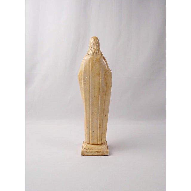 Sculpture Materials Art Deco Sacred Heart Jesus in Enameled Plaster after M. Angelli from Bacci, 1800s For Sale - Image 7 of 12