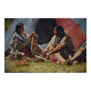 1980s Howard Terpning "The Bonnet Case" — Greenwich Workshop Textured Canvas For Sale