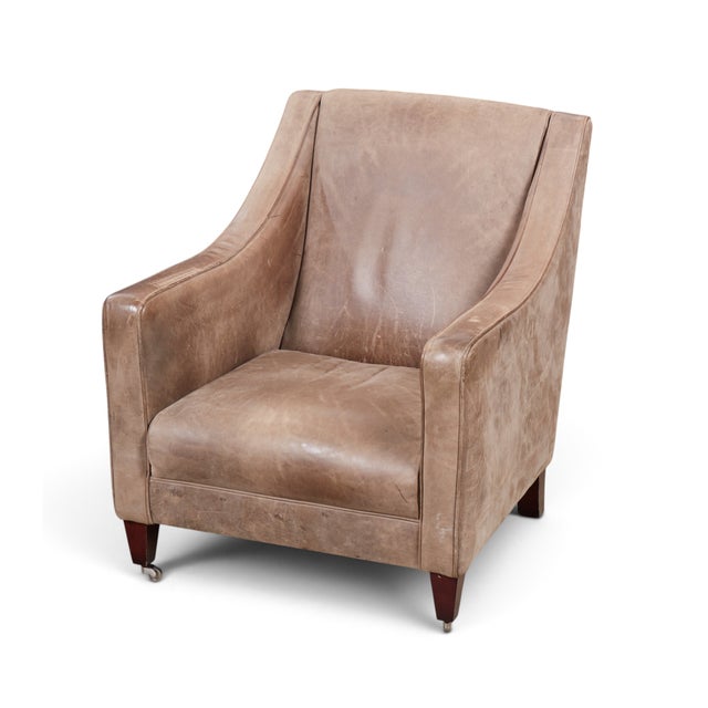 Vintage Tetrad International British Shelby Sloped Arm Leather Club Chairs - A Pair For Sale - Image 4 of 11
