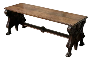 19th Century Carved Walnut Hall Bench, 1860