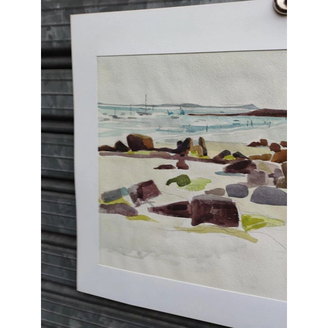 Contemporary Michel Roubille, Carnac, 1978, Watercolor For Sale - Image 3 of 7