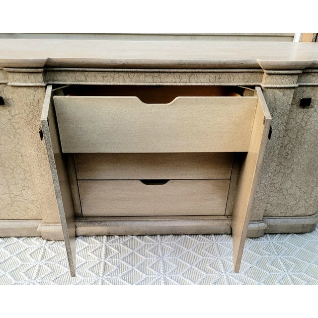 Late 20th Century Marge Carson Textured Faux Crackled Paint Stone Top