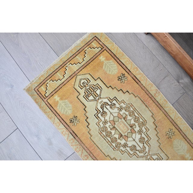 1960s Floral Kurdish Door Mat Rug For Sale - Image 5 of 6