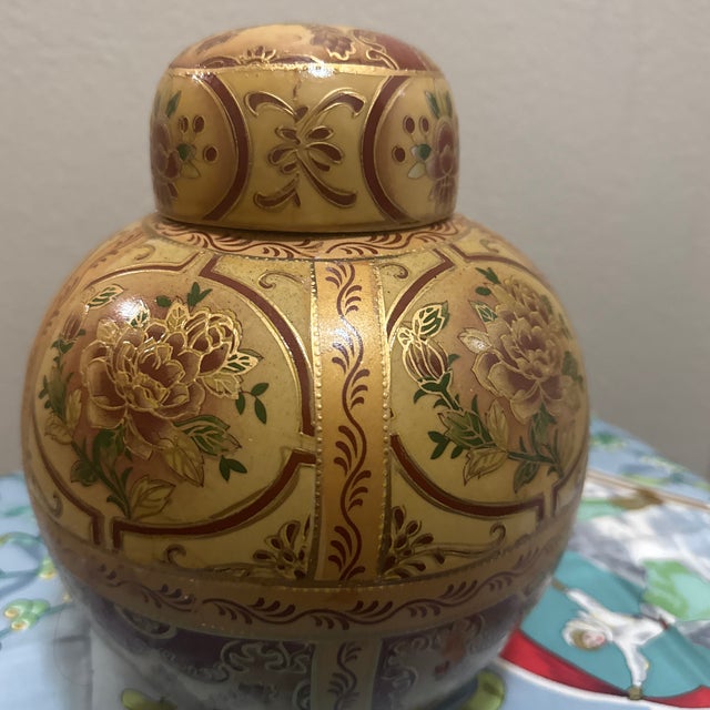 Hand-Painted Japanese Satsuma Style Ginger Jar For Sale - Image 4 of 9