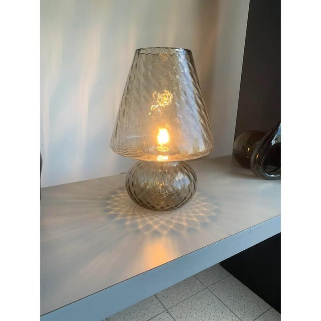 Contemporary Smoked Fumé Glass Table Lamp by Simoeng For Sale - Image 3 of 9
