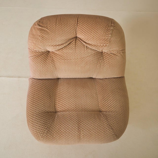 French Geometric Chenille Lounge Chair, 1970s - 2 Available For Sale In Chicago - Image 6 of 11