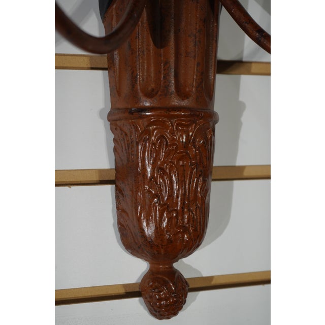 Brass Pair Maitland Smith Regency Iron & Brass Candelabras For Sale - Image 8 of 10