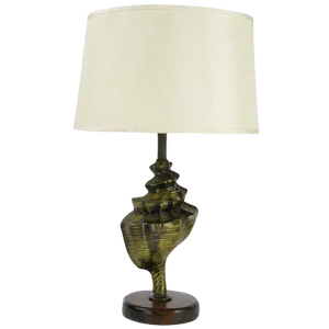 Cast Metal Conch Shell Table Lamp