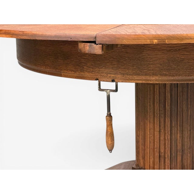Josef Seiler, Rare Expanding Dining Table, Oak, Germany, 1920s For Sale - Image 13 of 16
