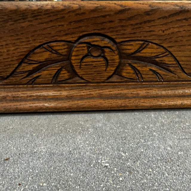 French Art Deco Oak Mirror, 1930s For Sale - Image 6 of 18