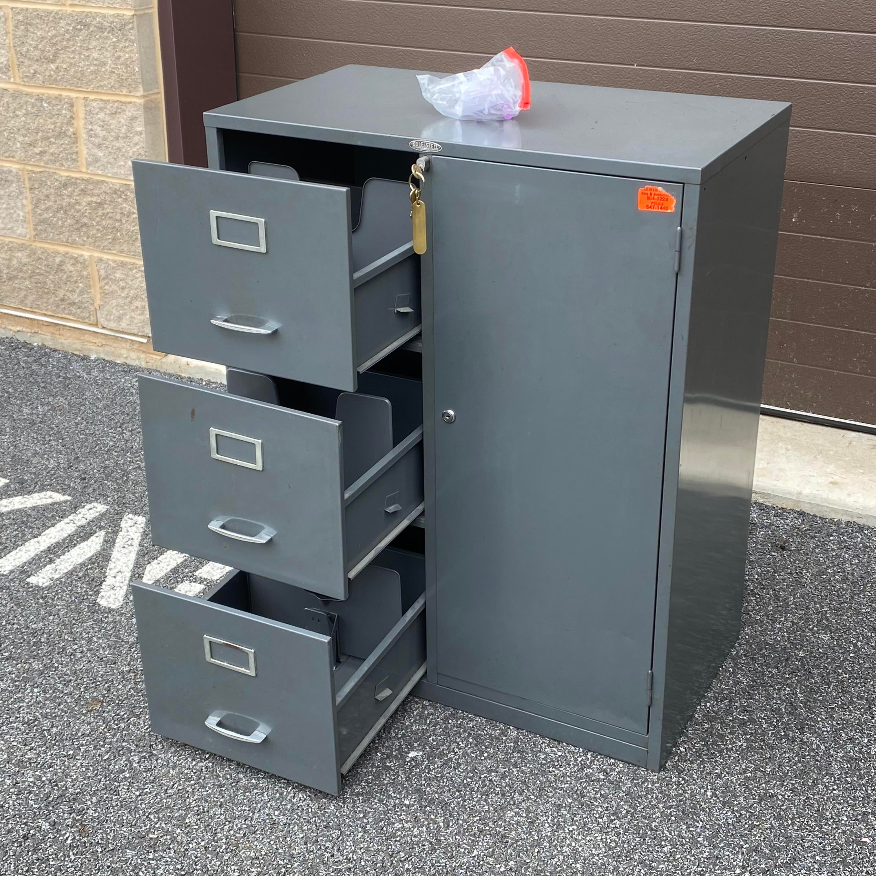 Cole Steel Locking Safe & File Cabinet Combo | Chairish