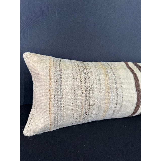 Turkish Hemp Pillow Cushion Natural Beige Brown Cushion Cover 12x46 #30300 Enhance your home decor with our Kilim Pillow...