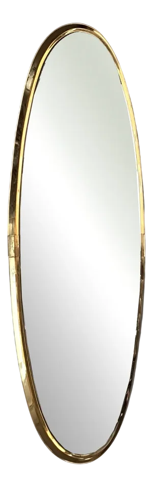 Large Mid-Century Wall Mirror in Brass from Vereinigte Werkstätten München, 1960s, 1970s