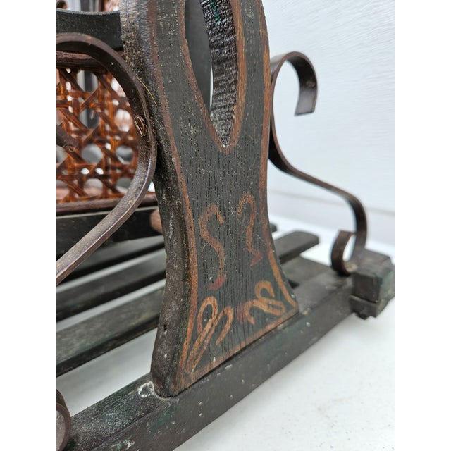 Antique Miniature Swing Set With Cane Seats - Plant Stand For Sale - Image 14 of 17