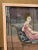 1920s Antique Framed Needlepoint of Woman on Chaise Lounge, 1922 For Sale - Image 5 of 13