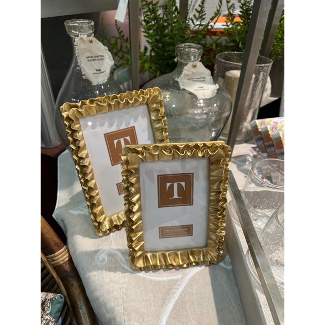 Ruffled Gold Leaf Picture Frames Set of 2 Chairish