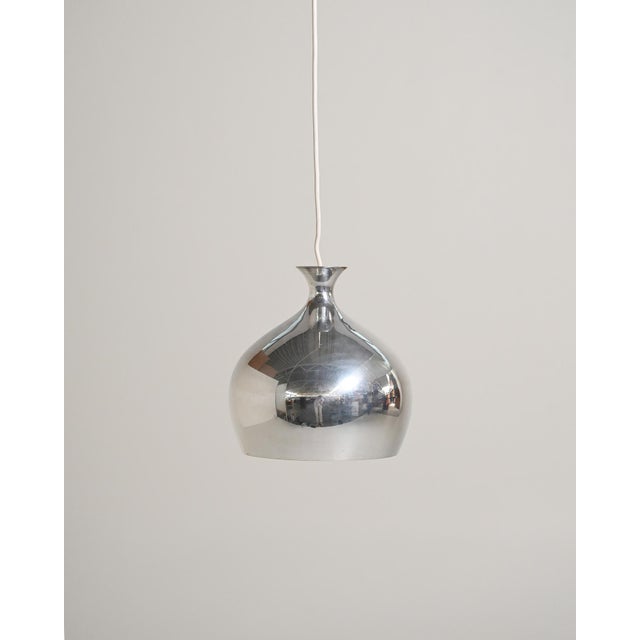 Metal Scandinavian Chromed Metal Ceiling Lamp, 1960s For Sale - Image 7 of 7