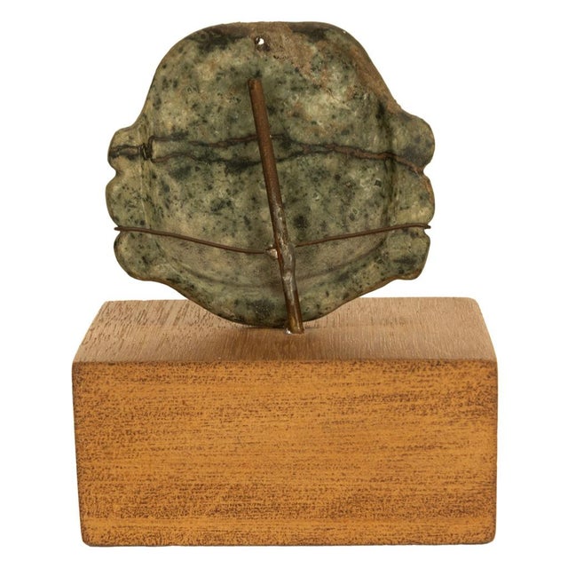 Ancient Pre-Columbian Olmec Hand-Carved Jade Face Mask Pendant 900-600 Bc Mexico For Sale In Portland, OR - Image 6 of 11