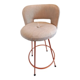Vintage Mid Century Industrial Chic Swivel Bar Stool For Sale