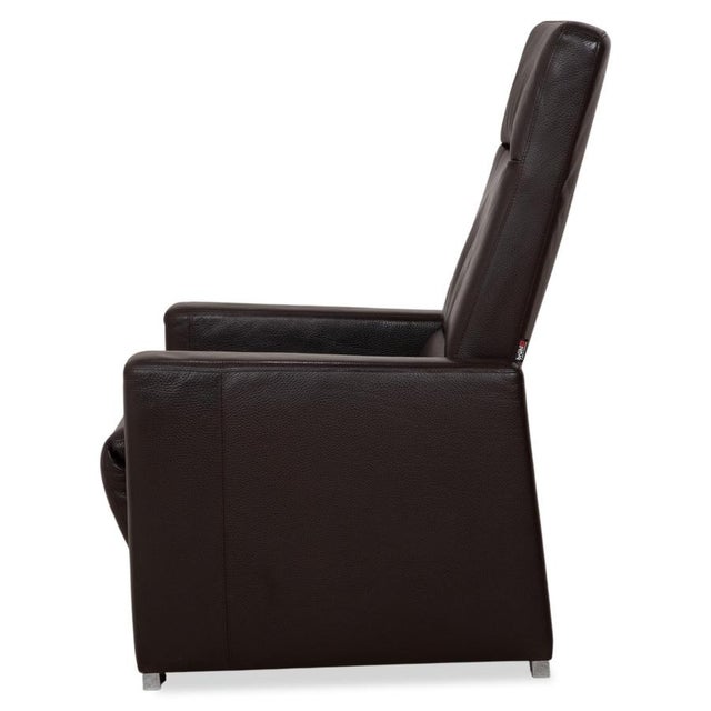 Leather and Chrome Alba Armchair with Manual Reclining Function from Brühl For Sale - Image 14 of 15