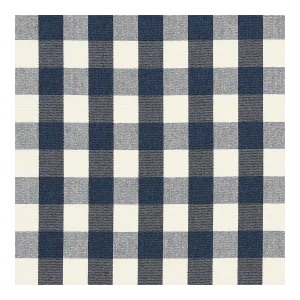 Schumacher Dutton Buffalo Check Fabric in Navy