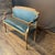 Blue Antique Louis XV French Walnut and Faux Leather Bench, Settee or Loveseat For Sale - Image 8 of 9
