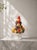 A refined vintage Italian majolica centerpiece depicting a vibrant, hand-painted pyramid arrangement of assorted...