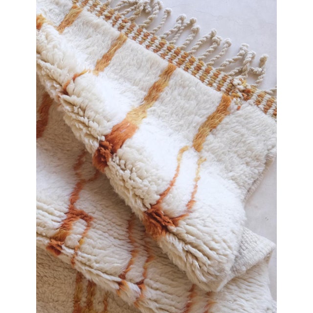 Ivory & Terracotta Abstract Wool Rug - 10.2 X 7 Ft For Sale - Image 4 of 8