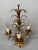 Beautiful Italian table lamp. Gold-colored fixture. Palm lamp. 4 x E14 fittings. Labeled 'Made in Italy'. Nice in a...