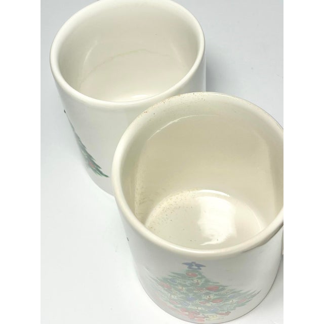 Ceramic 1980s Vintage Set of 5 Porcelain “Christmas Tree” Mugs For Sale - Image 7 of 7