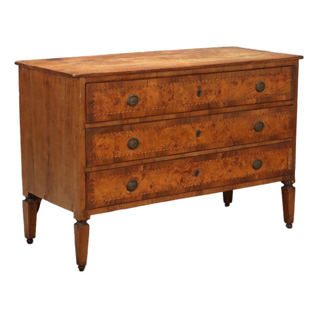 18th Century Neoclassical Walnut Chest of Drawers For Sale