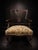 Victorian Carved Mahogany Armchair with Floral Upholstery and Brass Castors For Sale - Image 3 of 6