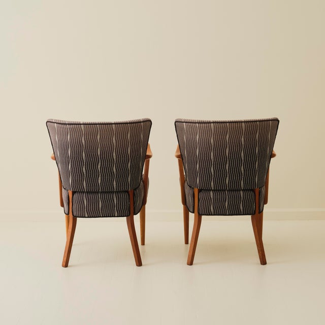 Danish Oak Armchairs, a Pair, 1940s For Sale - Image 4 of 7