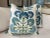 Mid-Century Modern Thibaut “Tybee Tree” in Green and Blue Floral Pillows- a Pair For Sale - Image 3 of 4