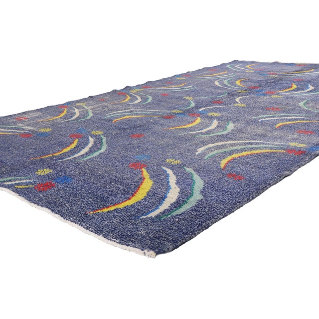 54040 Zeki Muren Vintage Turkish Sivas Rug, 05'11 x 09'07. The Midnight Crescendo: A Vintage Zeki Müren Sivas Masterpiece...