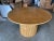 Mid-Century Modern Restored Round Stacked Rattan Pedestal Dining Table Mahogany Top For Sale - Image 3 of 8