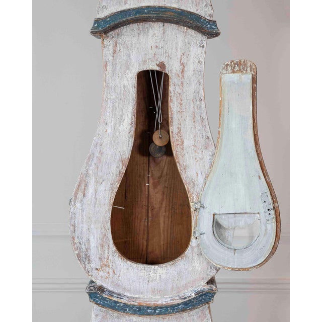 Off-white 19th Century Scandinavian Painted Pine Longcase Clock For Sale - Image 8 of 11