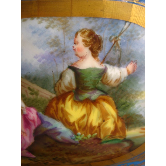 Mid 19th Century Sevres Style Napoleon III Bronze Mounted Center Piece For Sale - Image 6 of 17