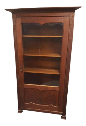 1930s Arts and Crafts Glass Front Cabinet