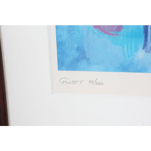 1990s Framed "Ballet" Abstract Silkscreen For Sale - Image 5 of 8