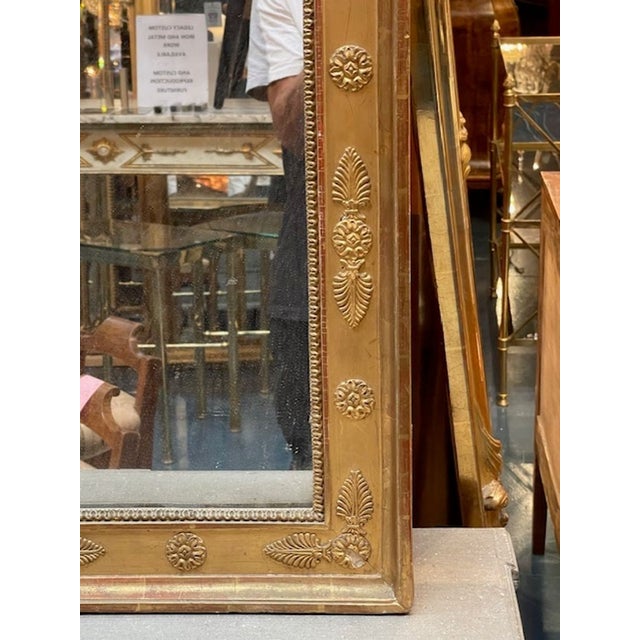 Gold 19th C. French Napoleon III Giltwood Mirror For Sale - Image 8 of 9