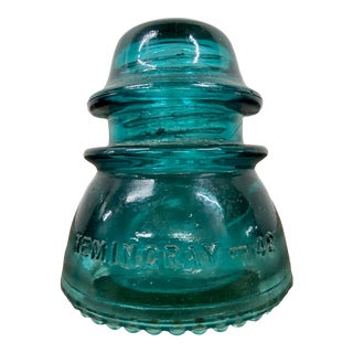 Vintage Aqua or Teal Glass Hemingray Insulator For Sale